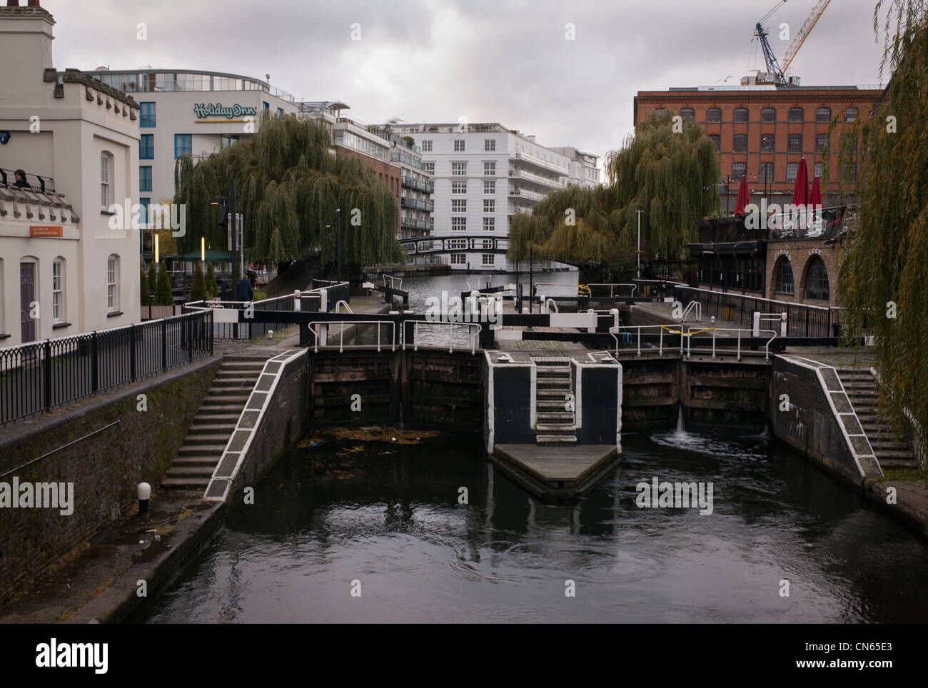 Camden Lock, Camden Market on an overcast day, London Stock Photo