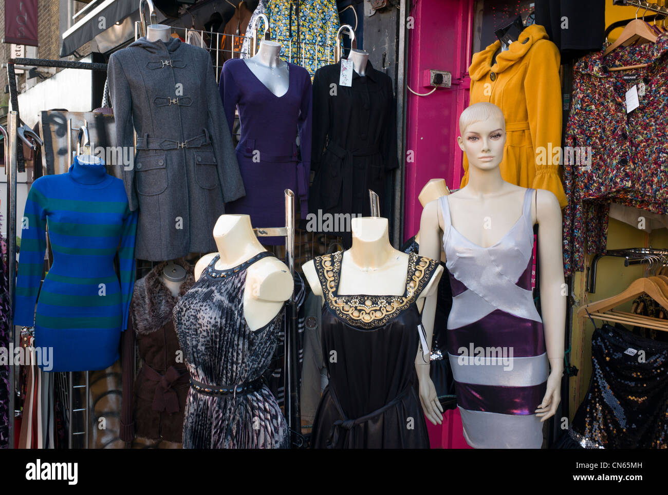 Mannequins wearing, displaying cloths, Camden Market, Camden Town, London, England Stock Photo