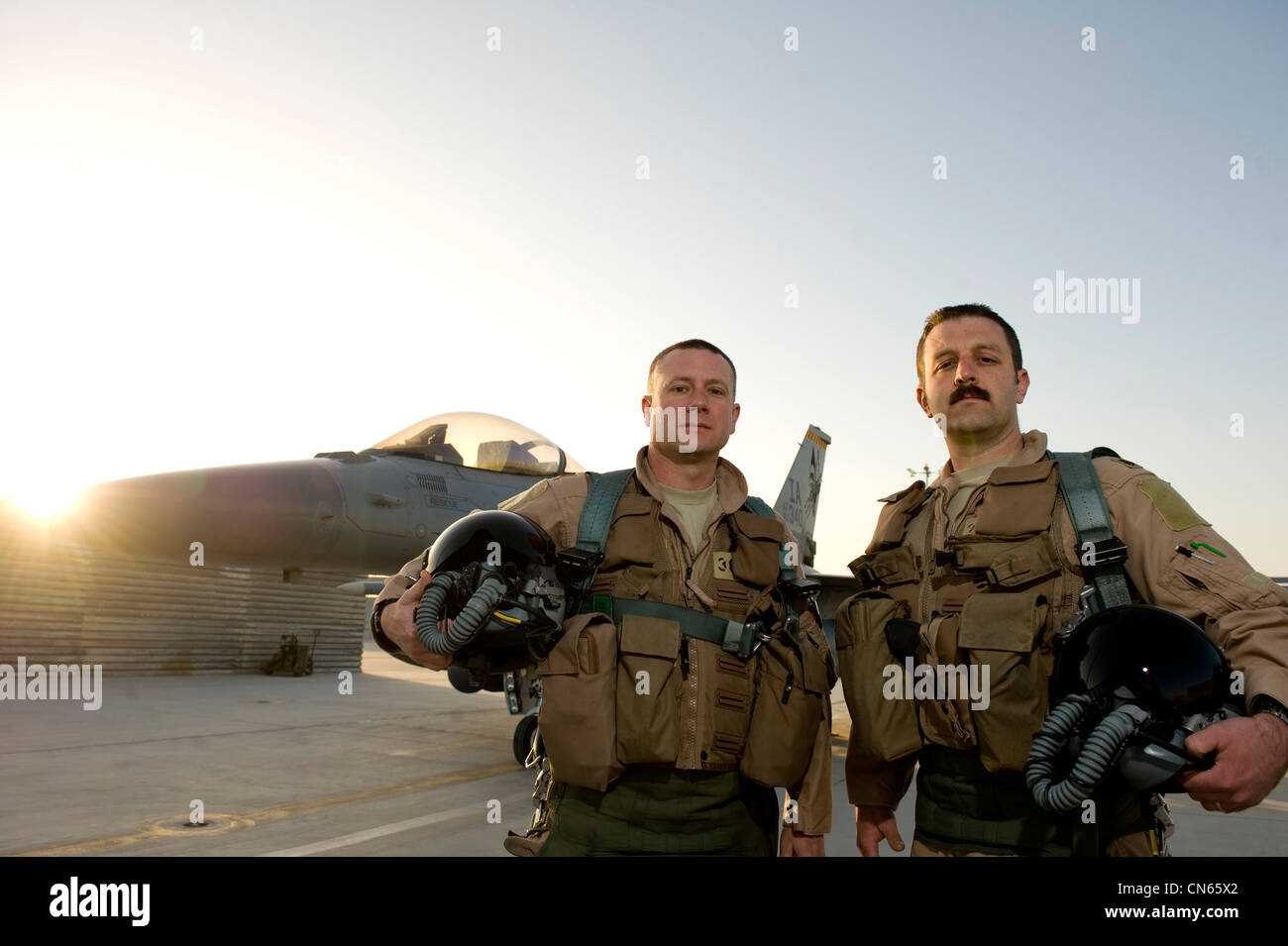 U.S. Air Force Maj. Chad Lewis and Maj. Greg Barasch from Des Moines