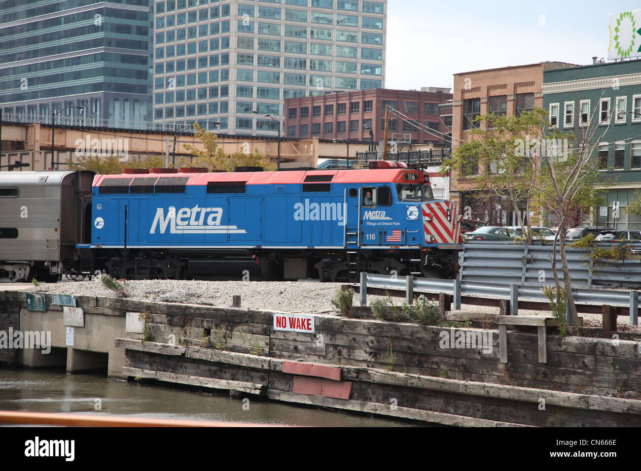 Metra train in Chicago, Illinois USA usa united states of america Stock Photo