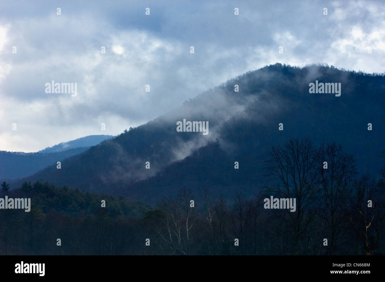 Mist Rising From Mountain During Storm in the Great Smoky Mountains ...