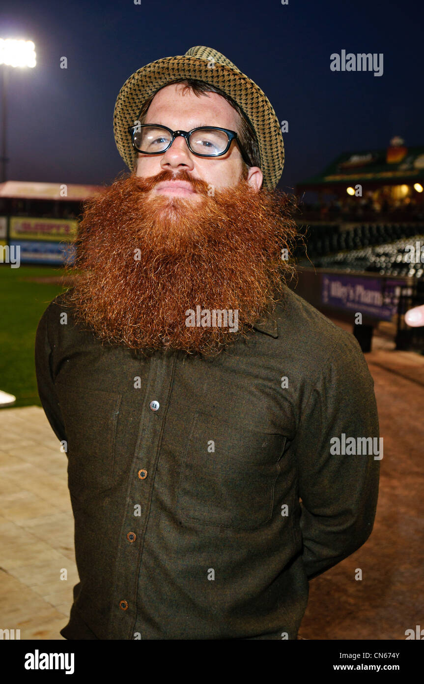 Contestant in the National Beard and Moustache Championships, in Lancaster, PA. October 8, 2011. Stock Photo