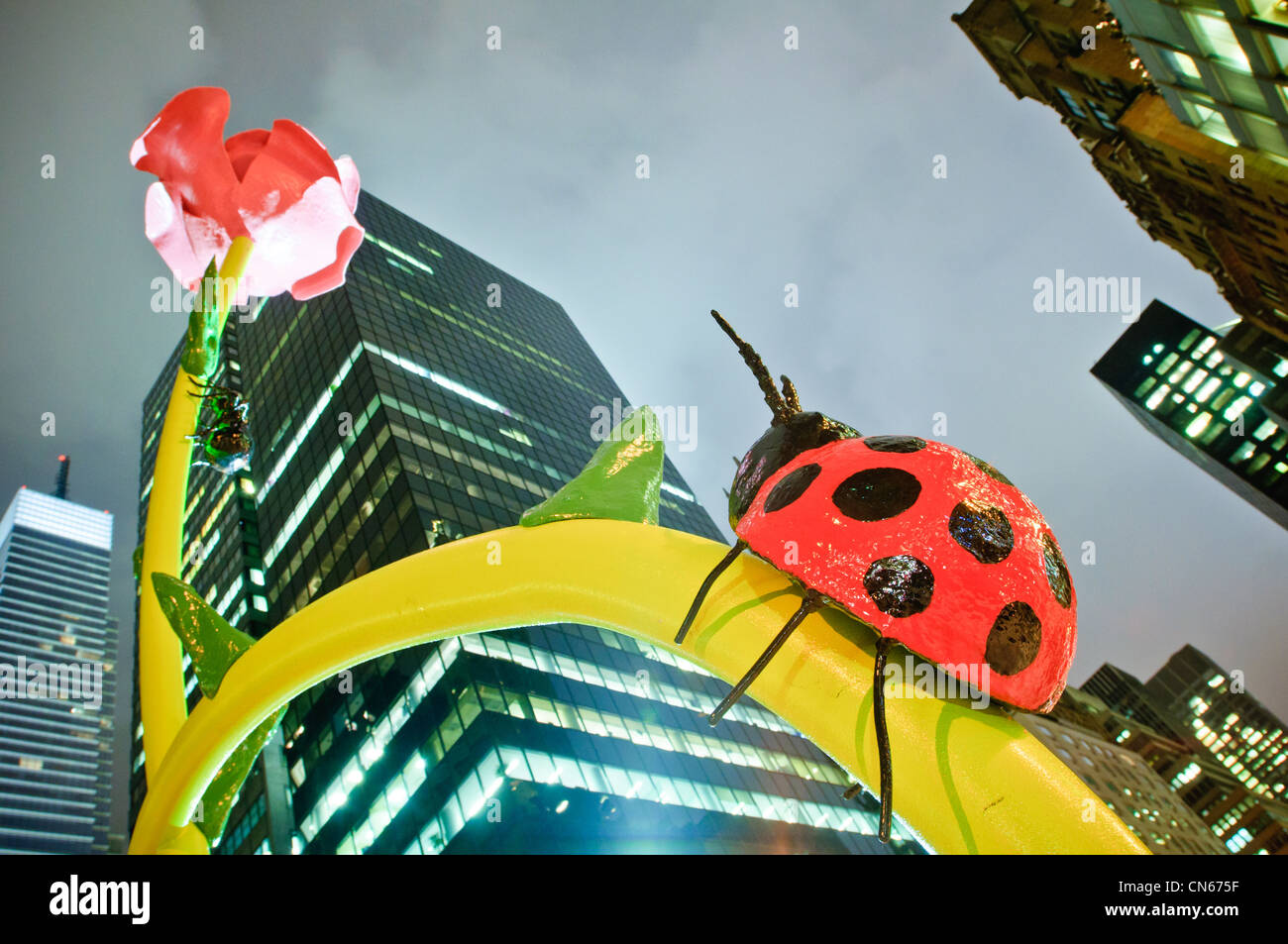 "The Flowers," an art installation by Will Ryman. New York City, Jan. 28, 2011. Stock Photo
