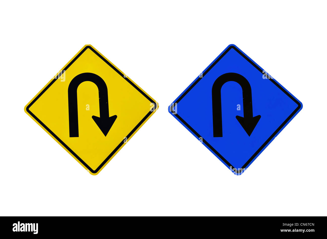 Utour Sign Example U-Turn symbol isolated for transport on the road Stock Photo - Alamy