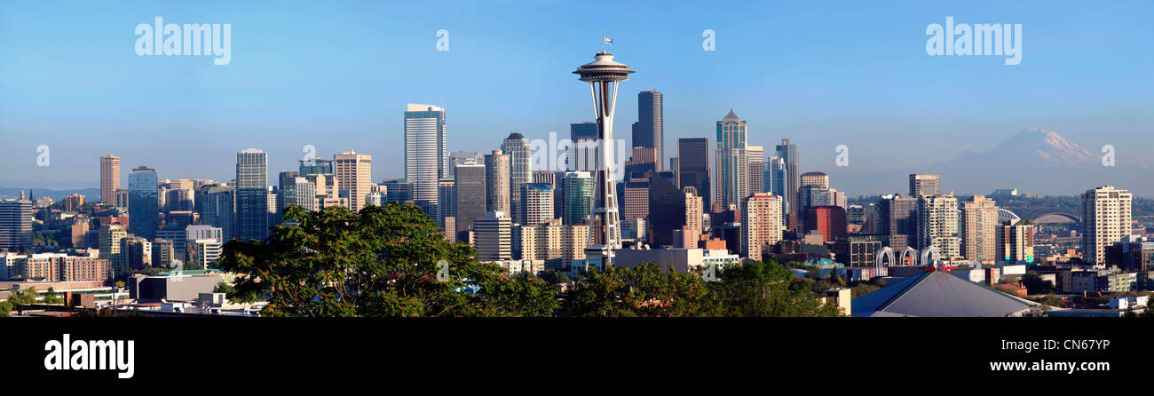 Seattle skyline panorama, Washington state. Stock Photo
