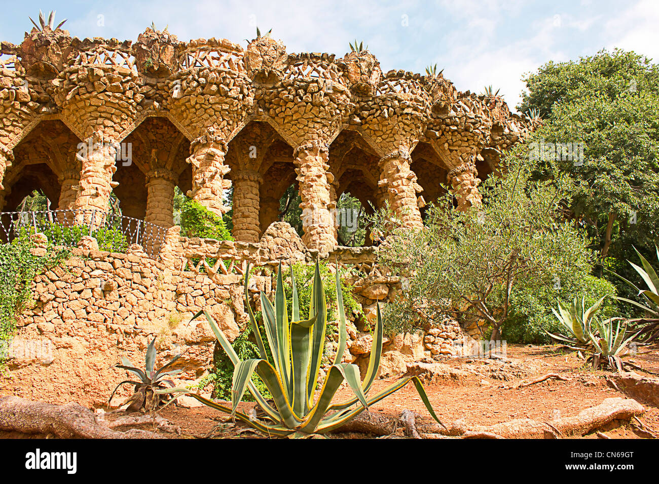 The famous park Guell in Barcelona, Spain Stock Photo