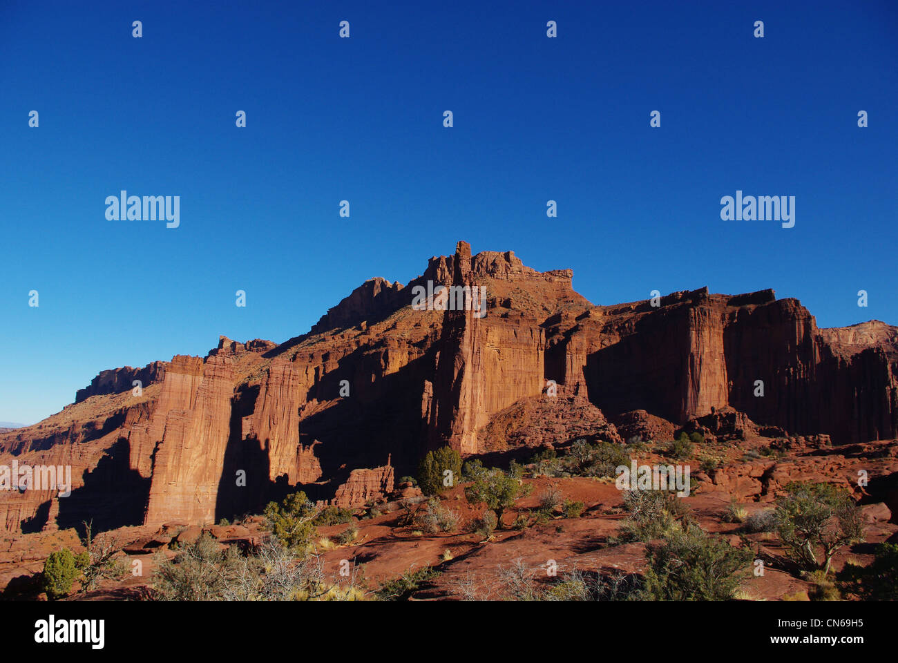 Partial view of Fisher Towers, Utah Stock Photo