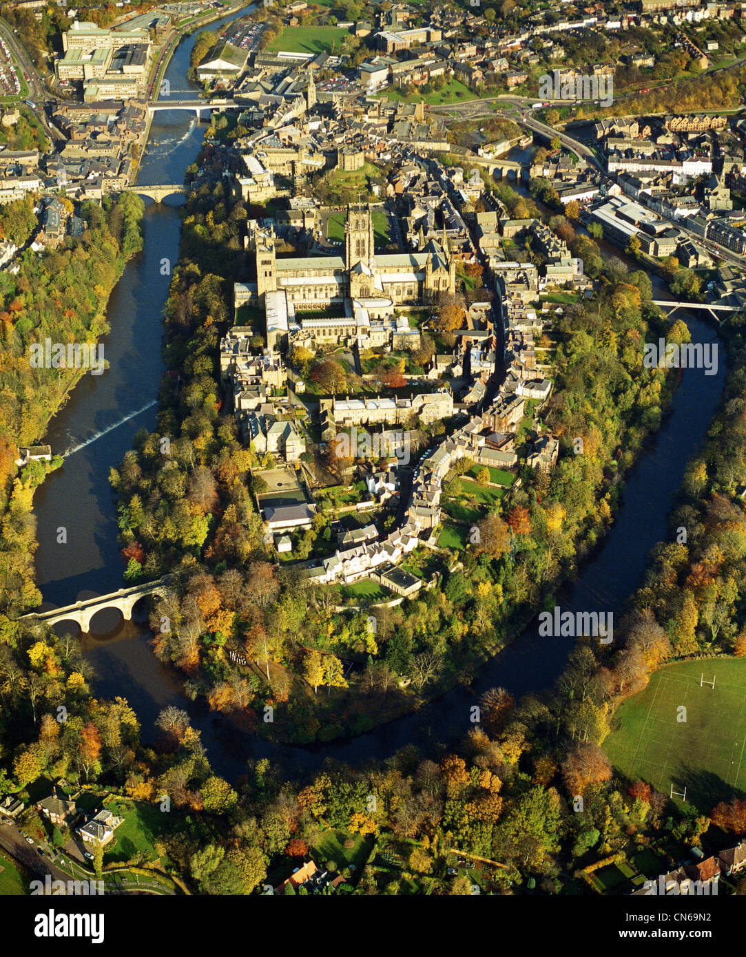 aerial view of Durham City with River Tees Stock Photo, Royalty Free Image: 47467870 - Alamy