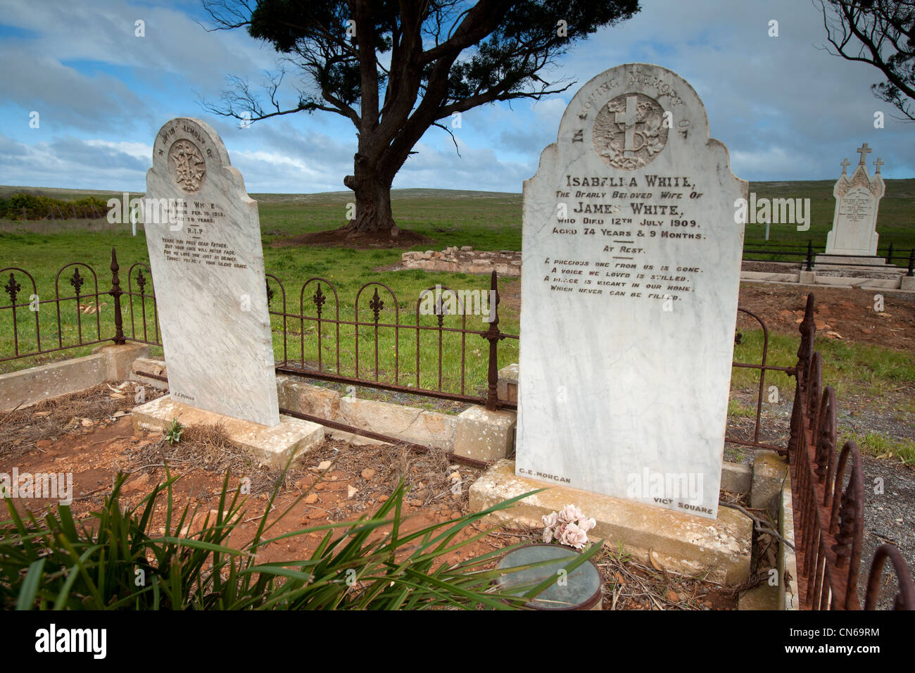Grave stones Sheringa Eyre Peninsula South Australia Stock Photo