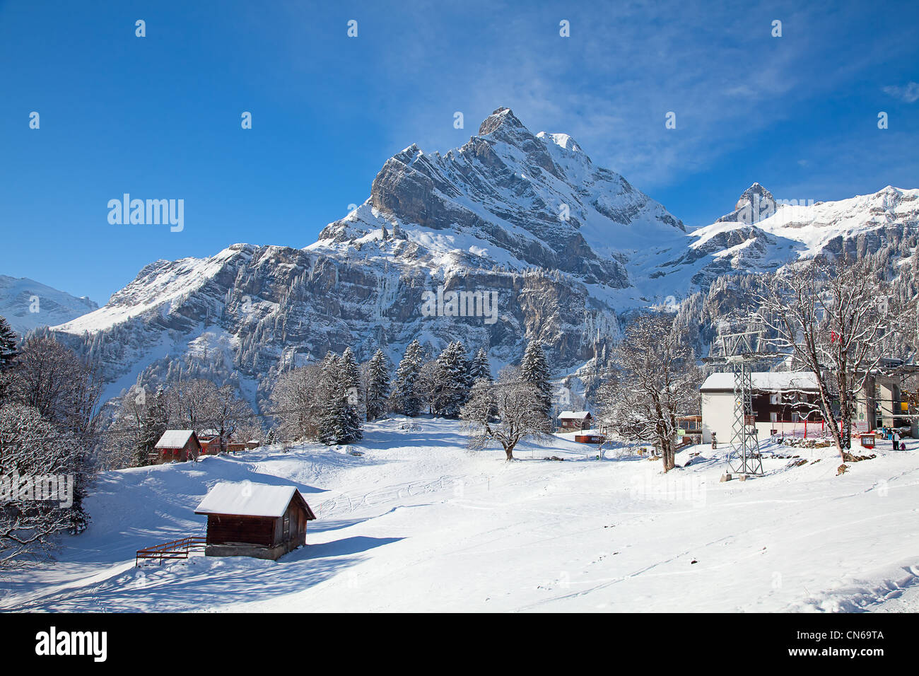 Winter in swiss alps Stock Photo - Alamy