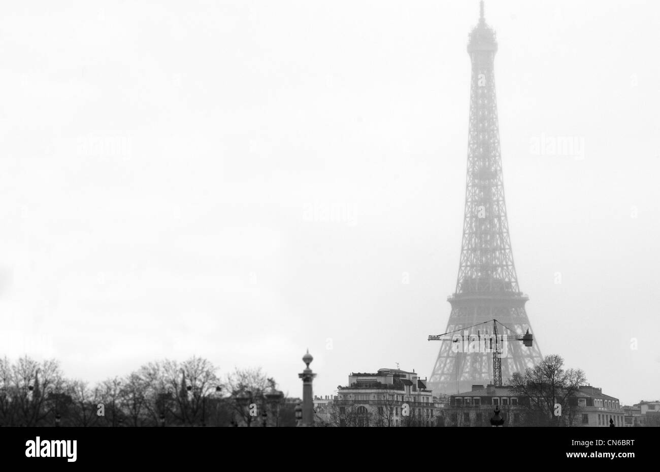 Cityscape paris eiffel tower view Black and White Stock Photos & Images ...