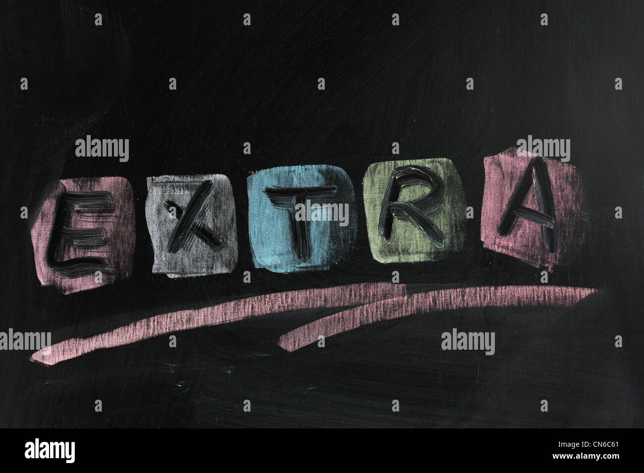 Chalk drawing - double check word on the chalkboard Stock Photo - Alamy