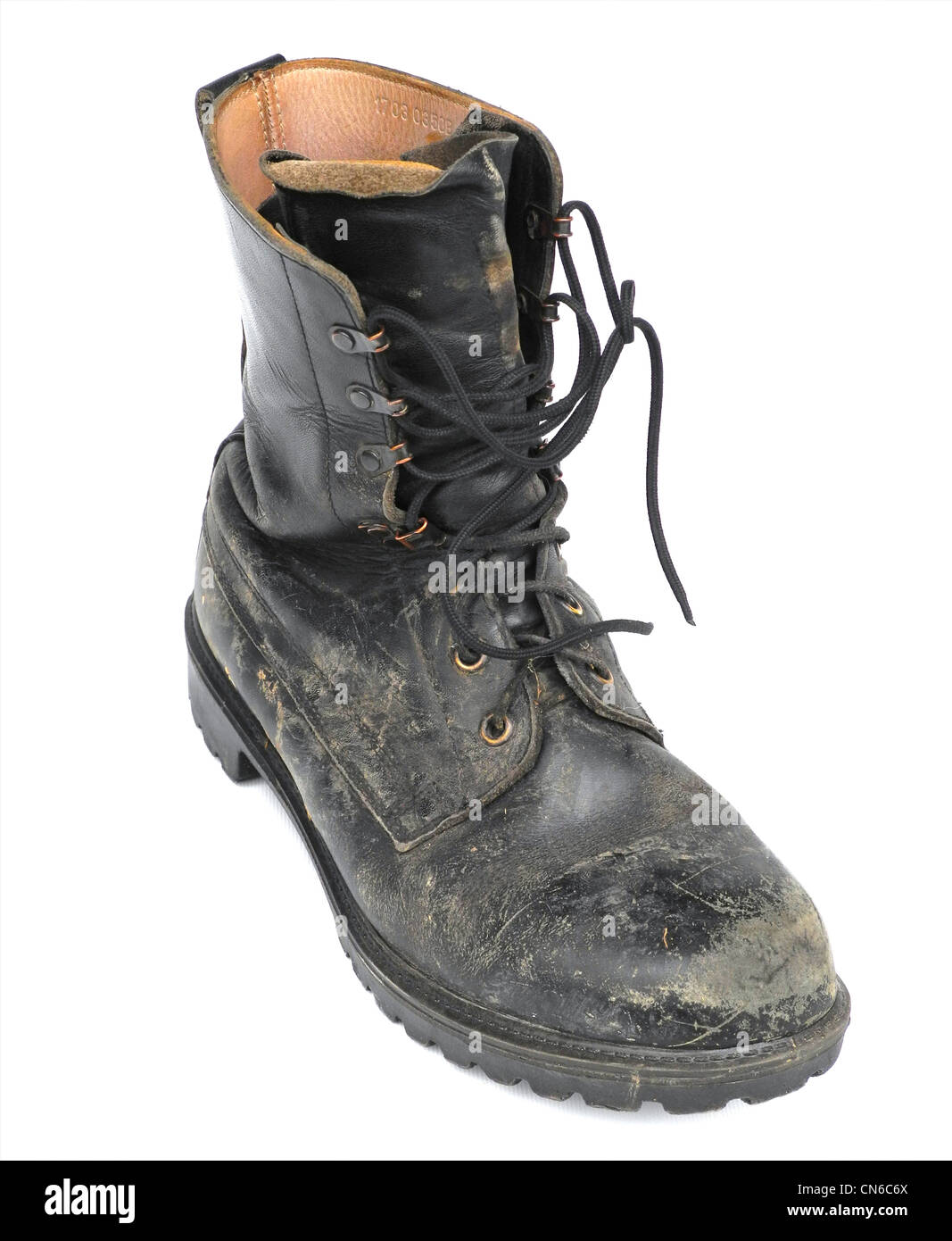 An old boot - well worn military army Stock Photo - Alamy