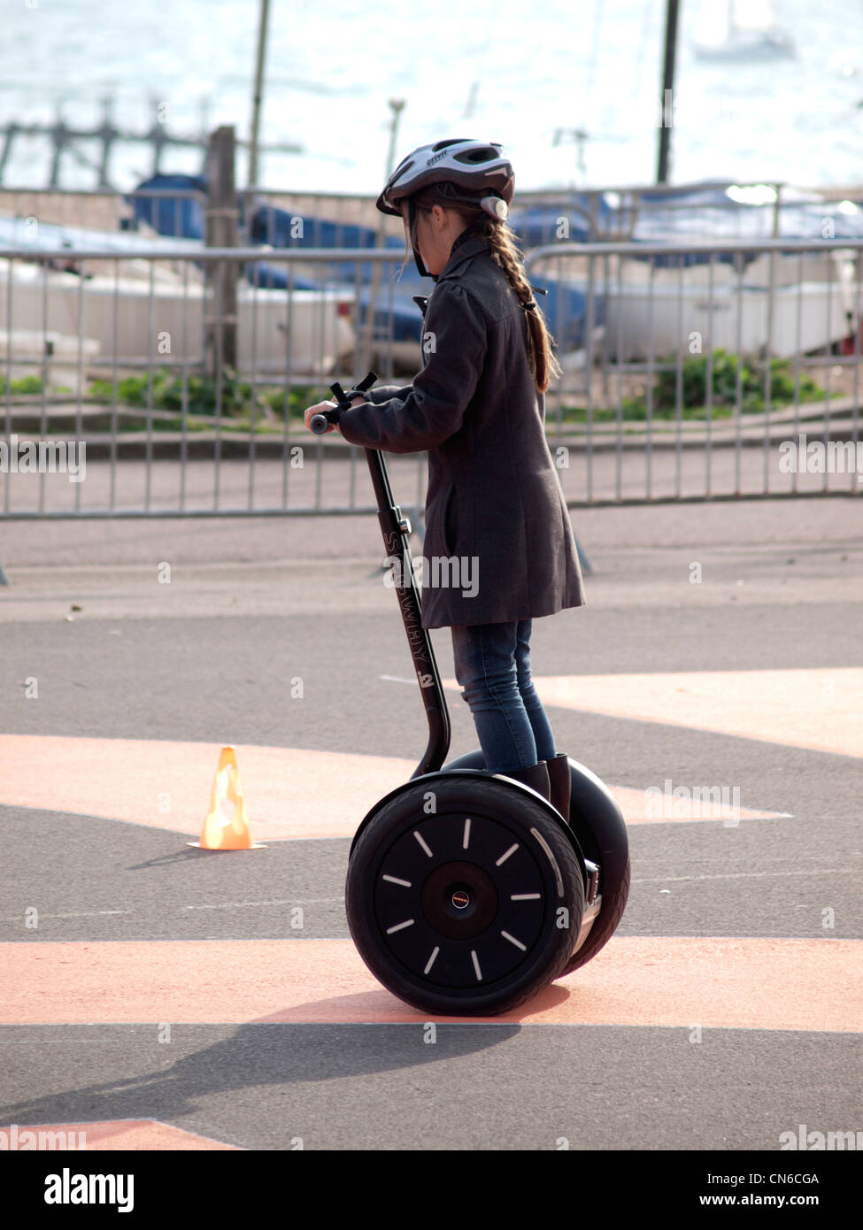Riding a Segway Stock Photo