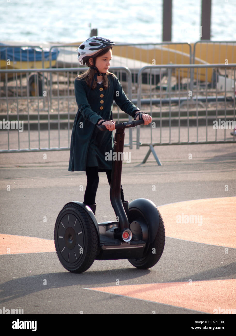 Riding a Segway Stock Photo