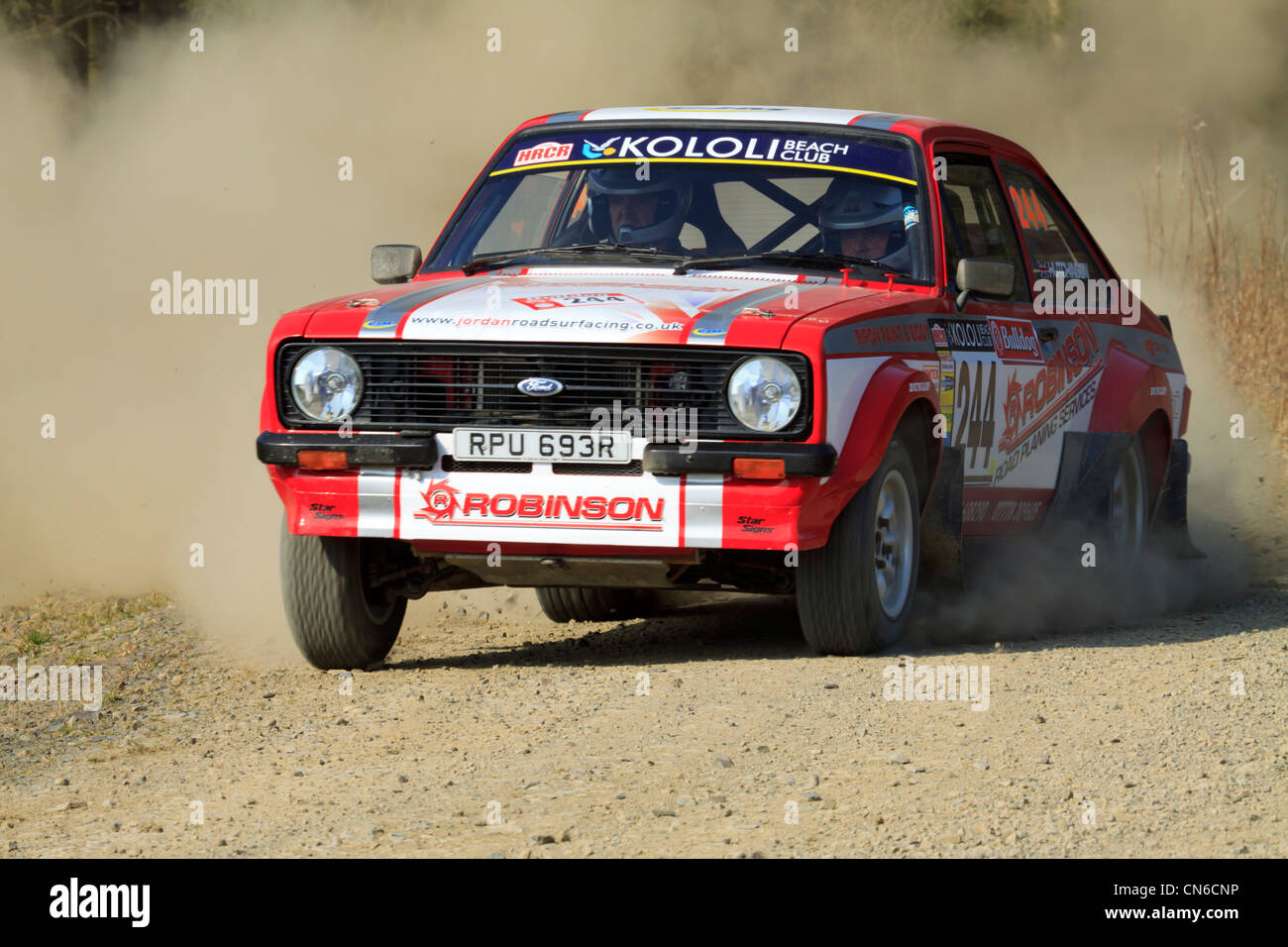 A rally car in the Dyfnant Forest During the Bulldog Rally 2012 Stock ...