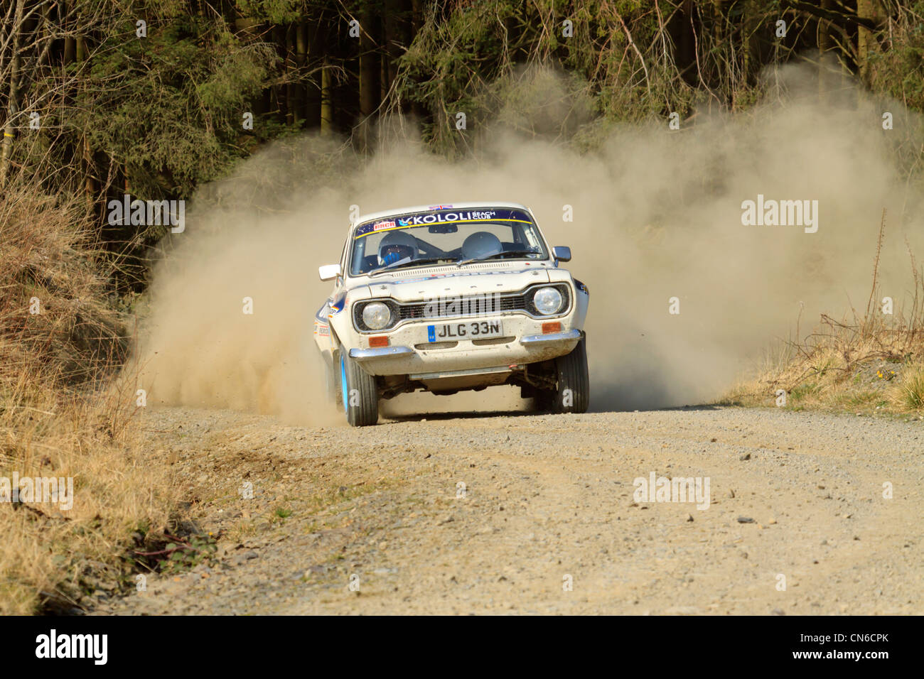 A rally car in the Dyfnant Forest During the Bulldog Rally 2012 Stock ...