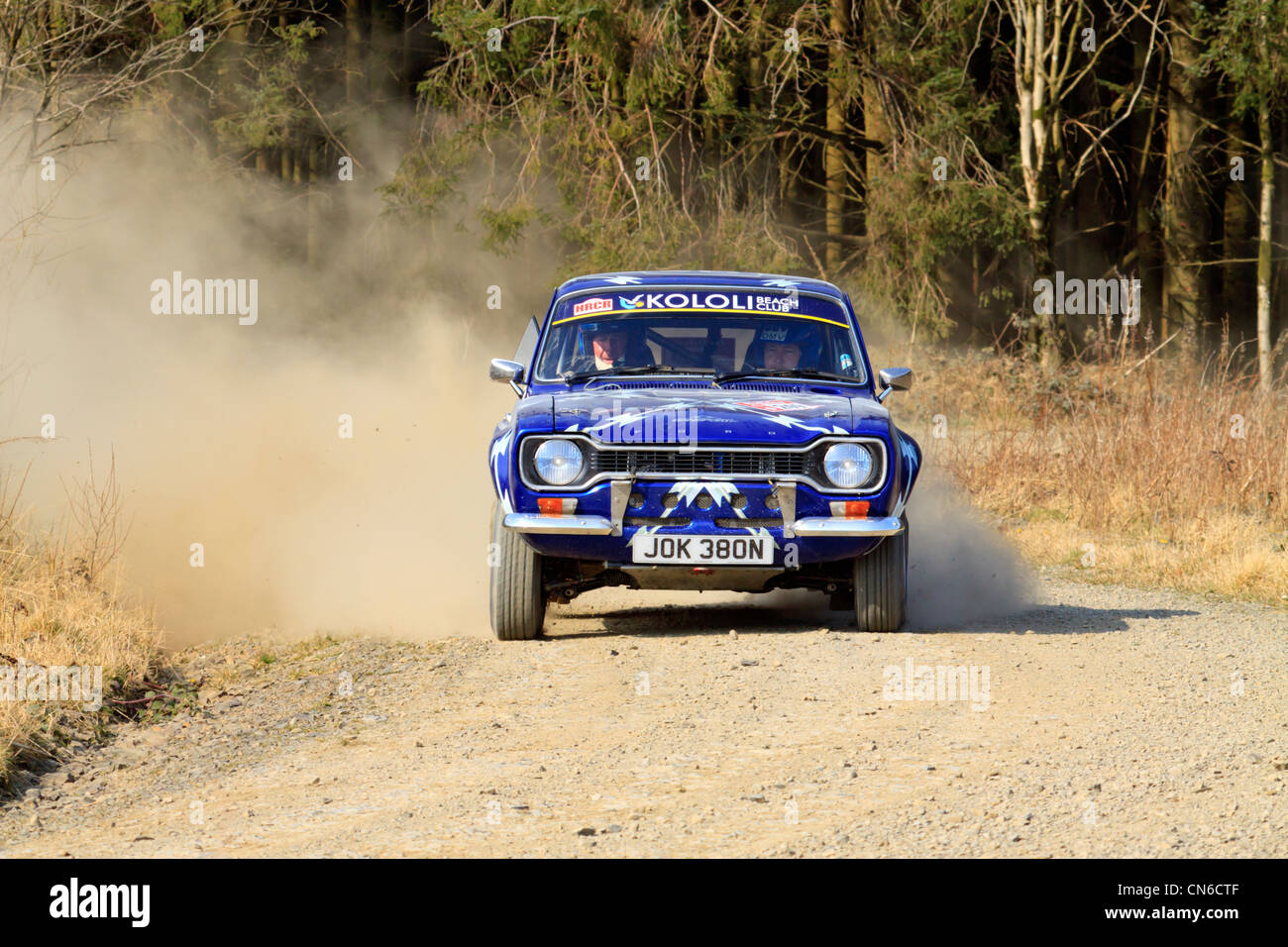 A rally car in the Dyfnant Forest During the Bulldog Rally 2012 Stock ...