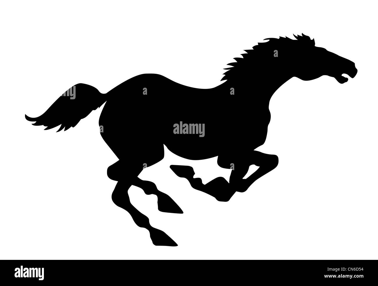 vector silhouette horse on white background Stock Photo - Alamy