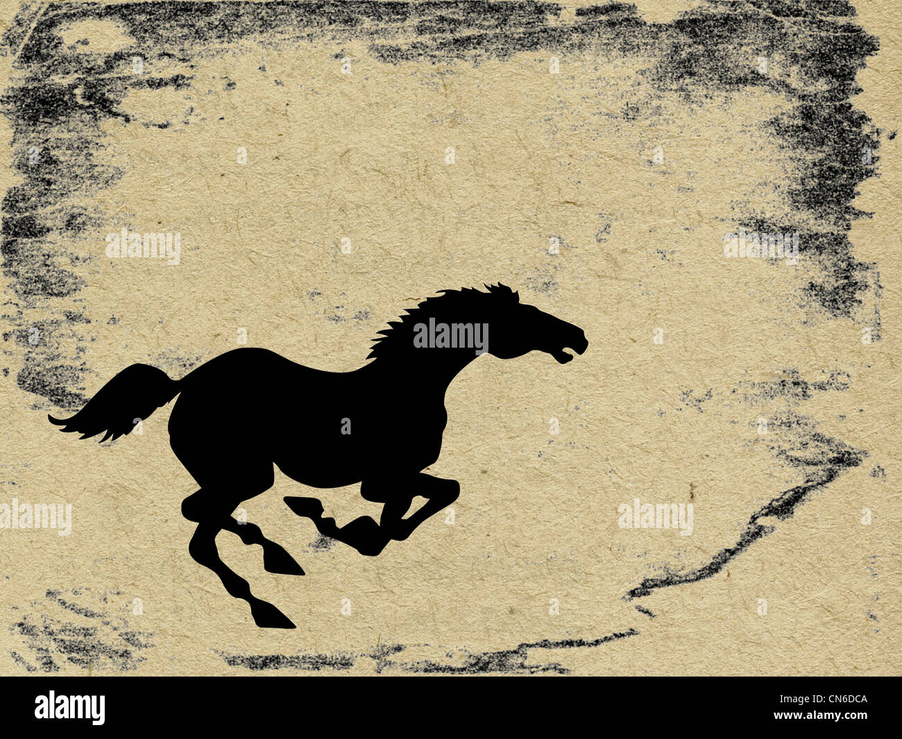 horse on grunge background, vector illustration Stock Photo - Alamy