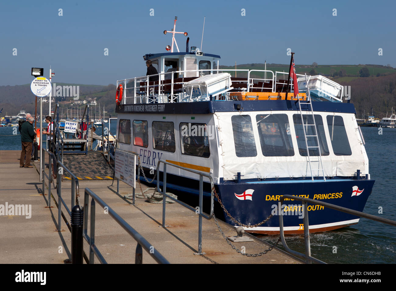 The Dartmouth to Kingswear passenger Ferry. The Dartmouth Princess. Stock Photo