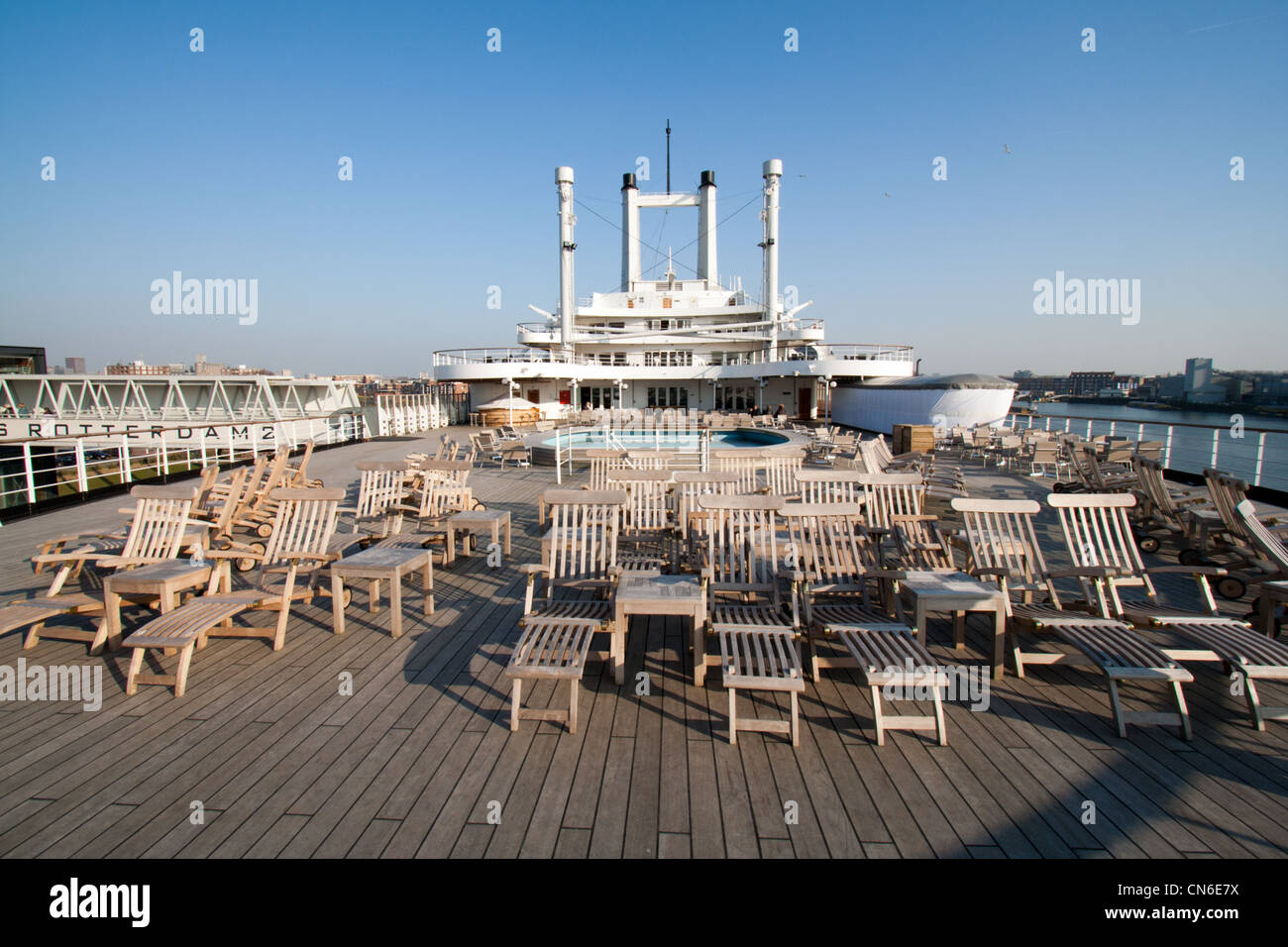 SS Rotterdam deck Stock Photo
