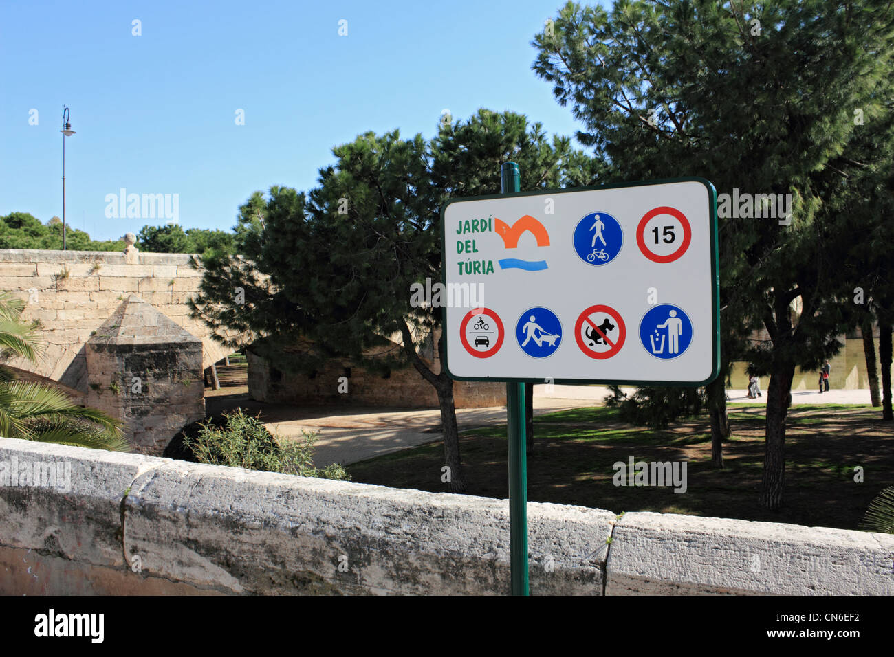 Turia Gardens Valencia Spain Stock Photo