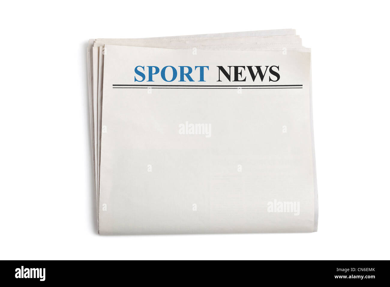 Sport News, Newspaper with white background Stock Photo