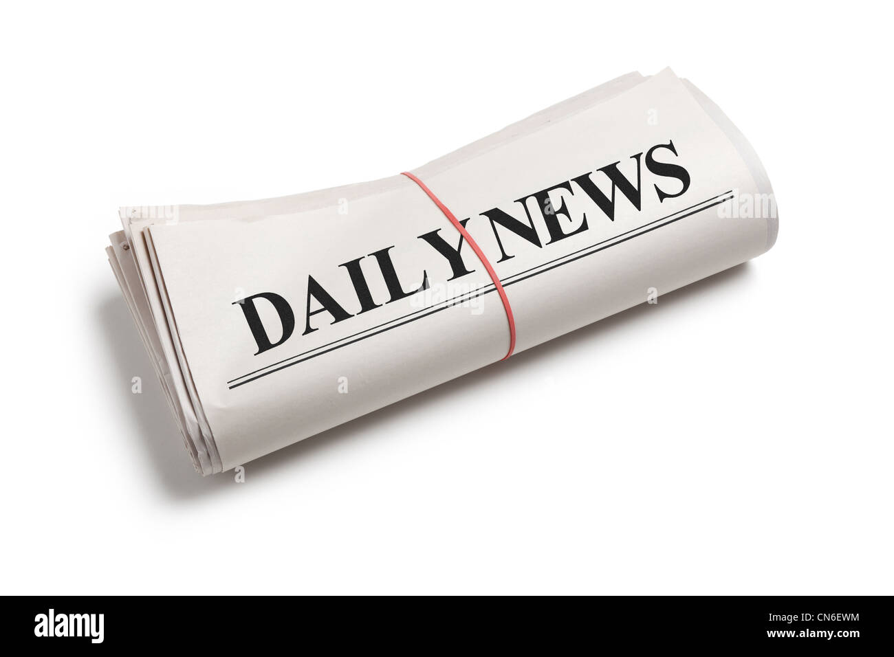Daily News, Newspaper roll with white background Stock Photo