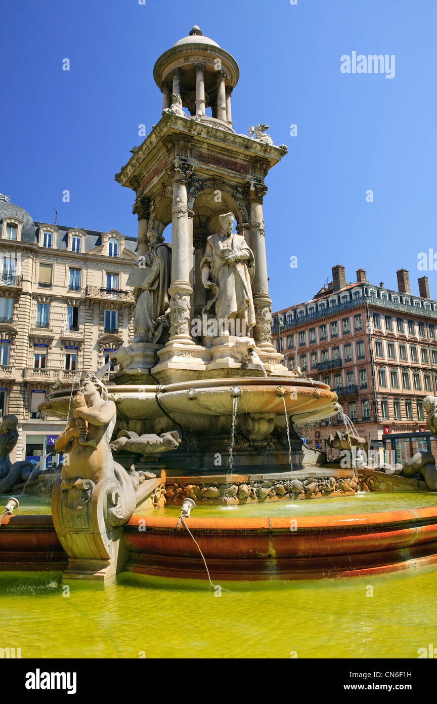 Fountaine de Gaspard Andre Place des Jacobins Lyon Rhone Rhone Alpes France Stock Photo