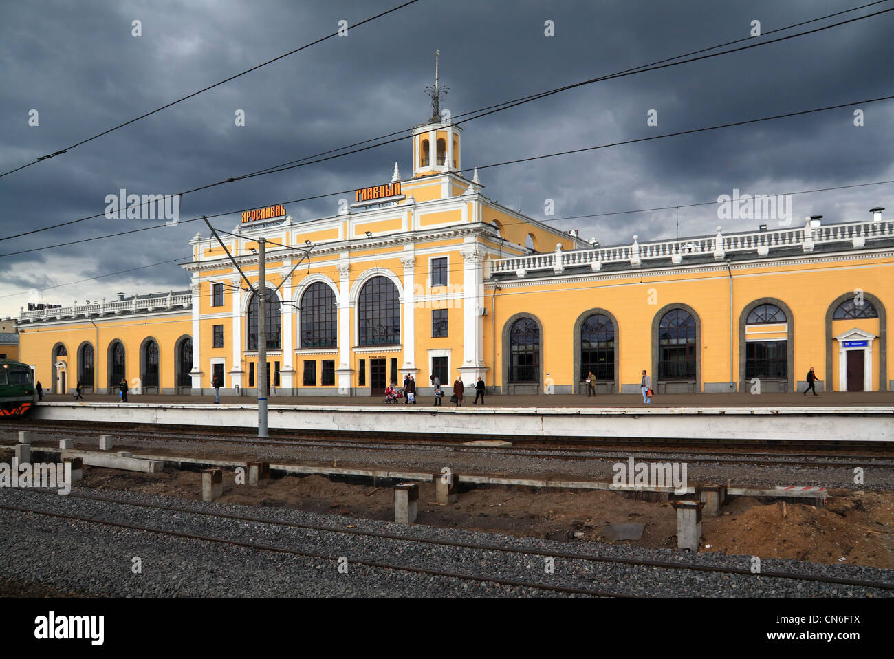 town railway station Stock Photo