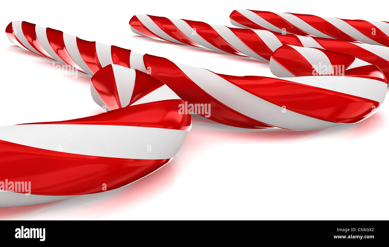 A lot of traditional christmas candies isolated on white background in