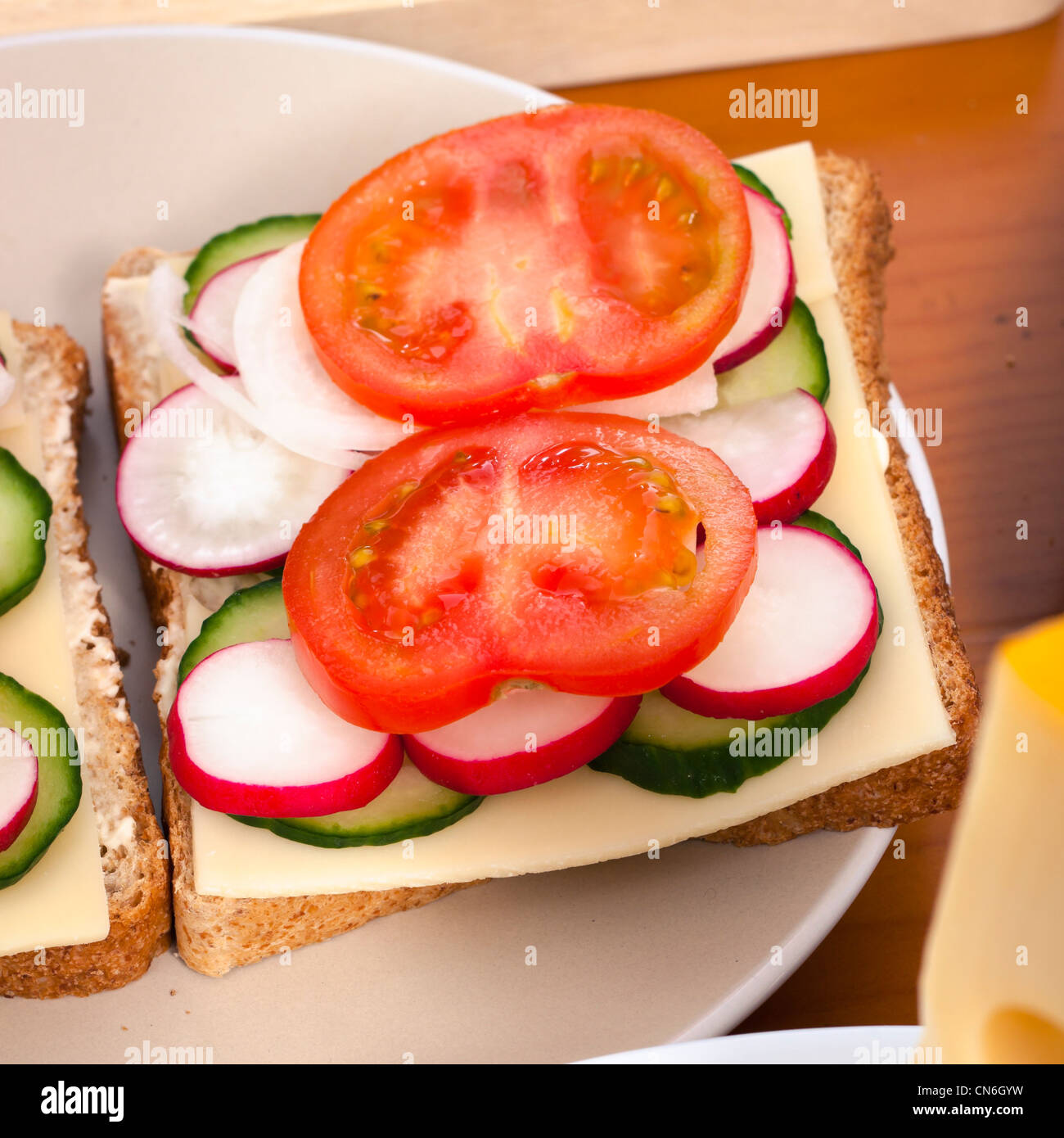 Close up of healthy vegetable sandwich Stock Photo - Alamy