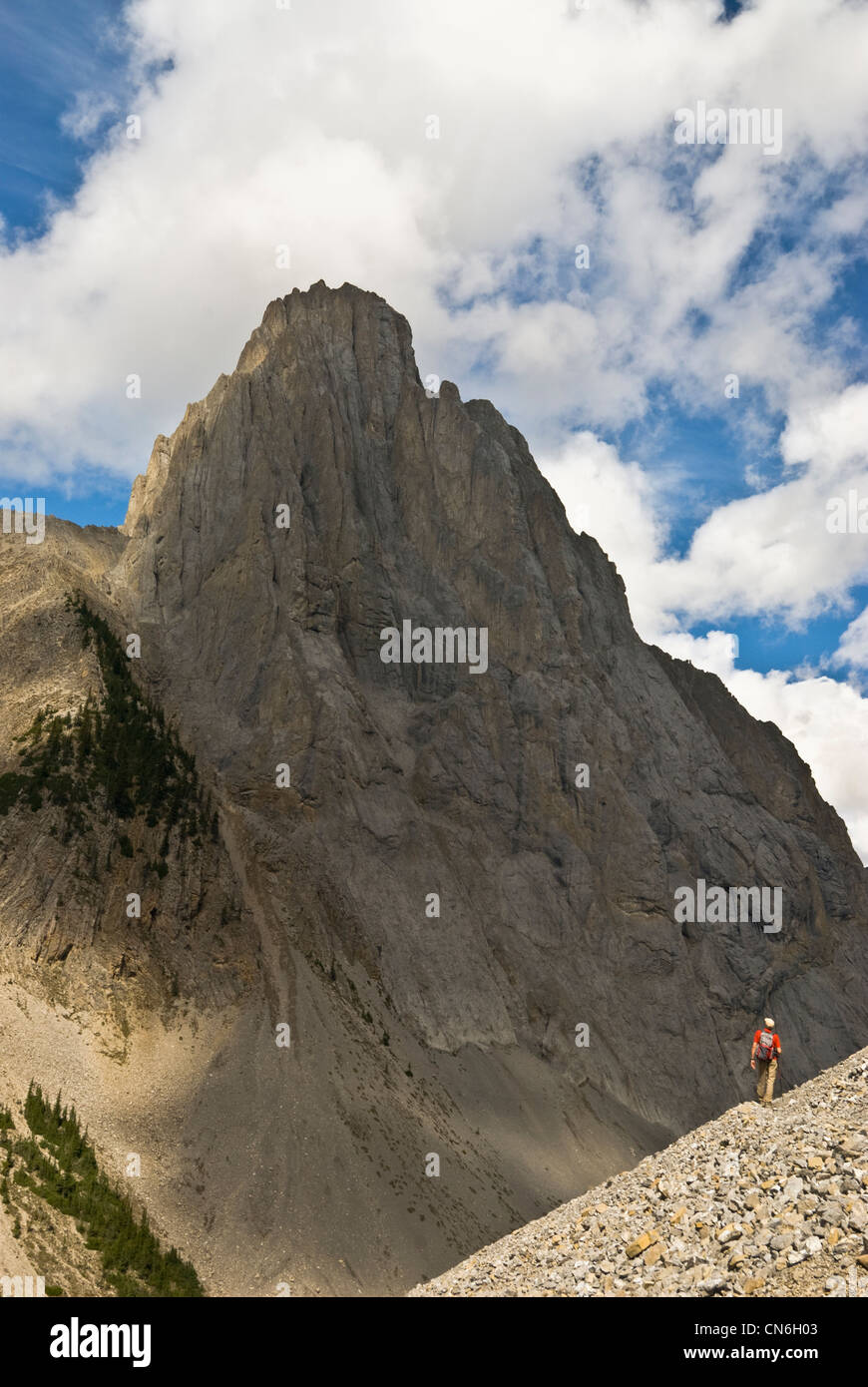 Hiker on Edith Path, Banff National Park, Alberta Stock Photo - Alamy