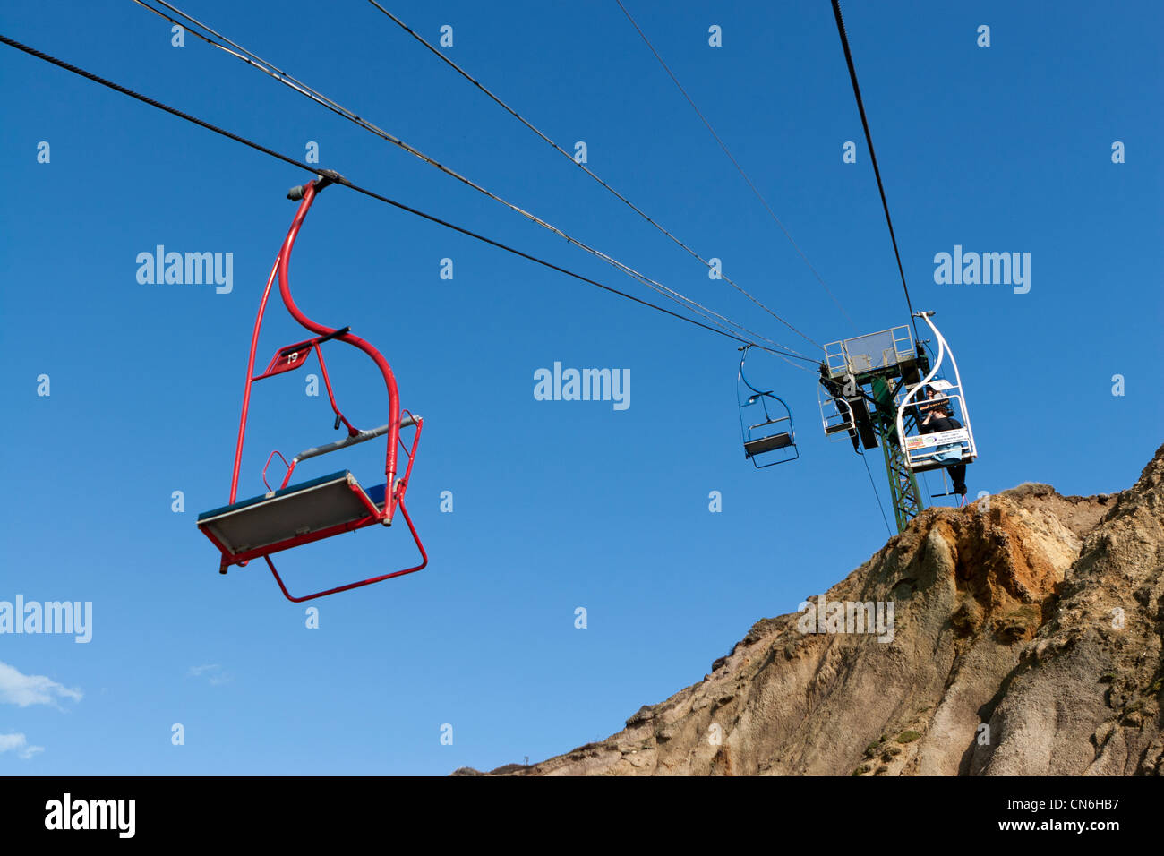 Needles chair lift alum bay hires stock photography and images Alamy