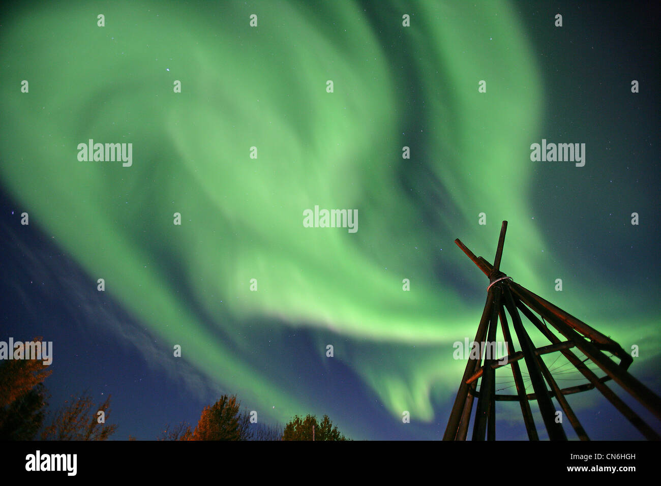 Aurora Borealis over Fort Simpson, Northwest Territories Stock Photo Alamy