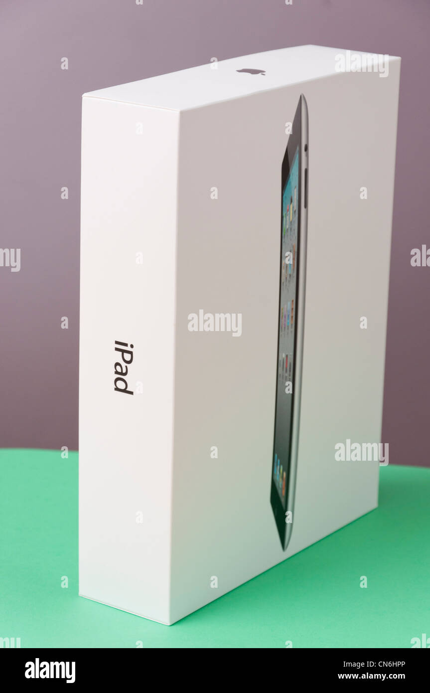Apple ipad box packaging. Stock Photo