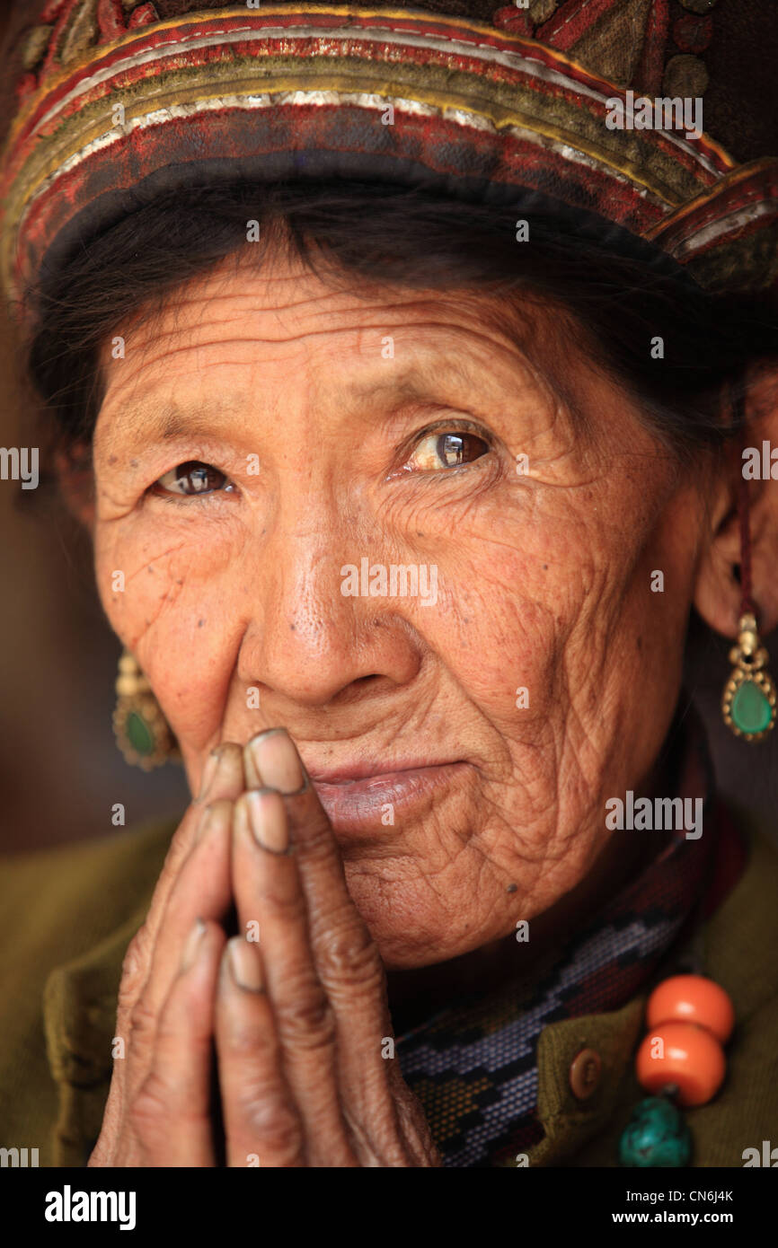 Nepali rural Tamang woman Nepal Stock Photo