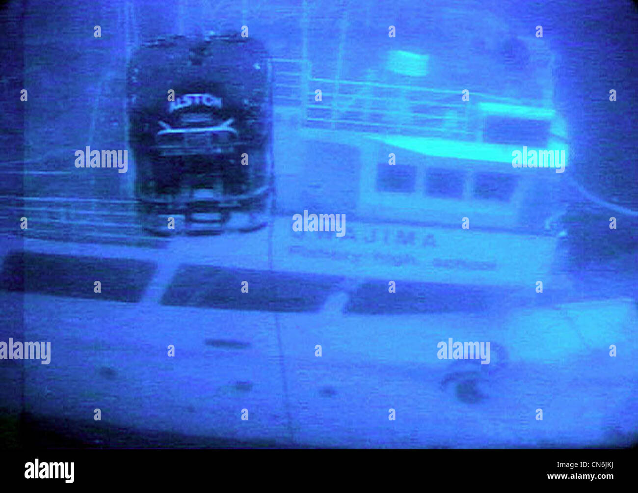 Underwater shot of the Remotely Operated Vehicles (ROV) TXL-16, assisting with salvage, during the recovery operations for the Japanese fishing vessel Ehime Maru. Stock Photo