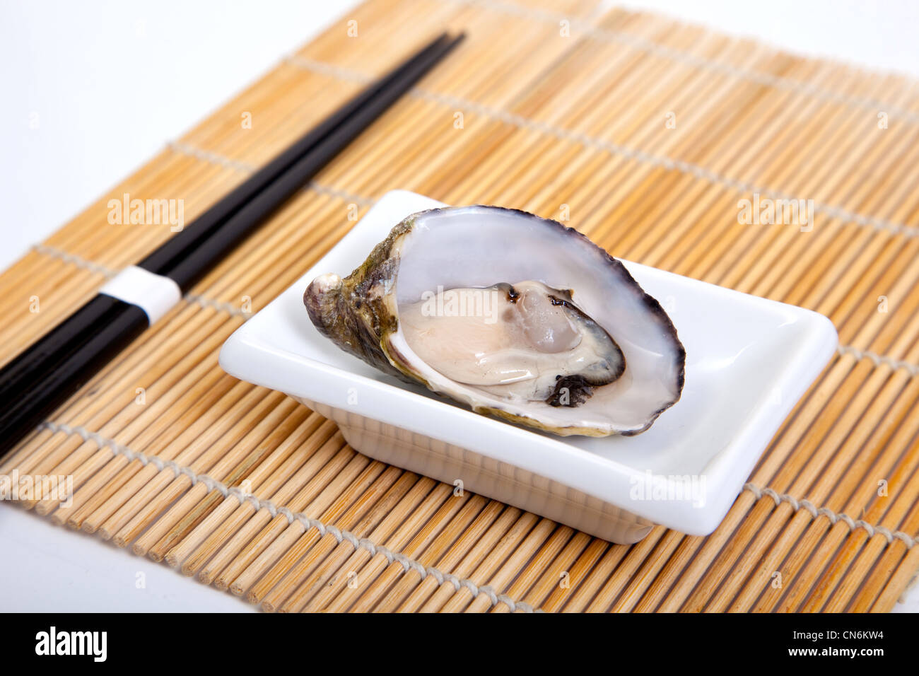 Oyster on a plate Stock Photo