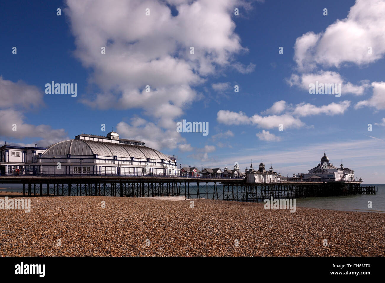 Eastbourne beach and Pier, Eastbourne, East Sussex, England, UK Stock Photo