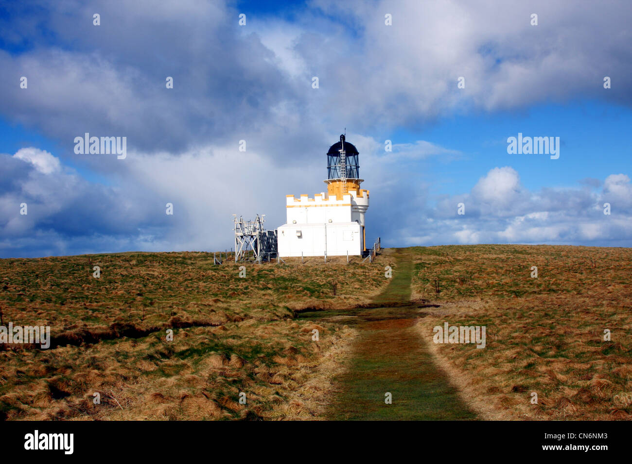 Lighthouse on Brough of Birsay, Orkney, UK Stock Photo