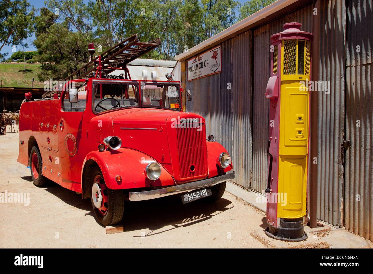 Vintage Fire Engine. Loxton. South Australia. Stock Photo