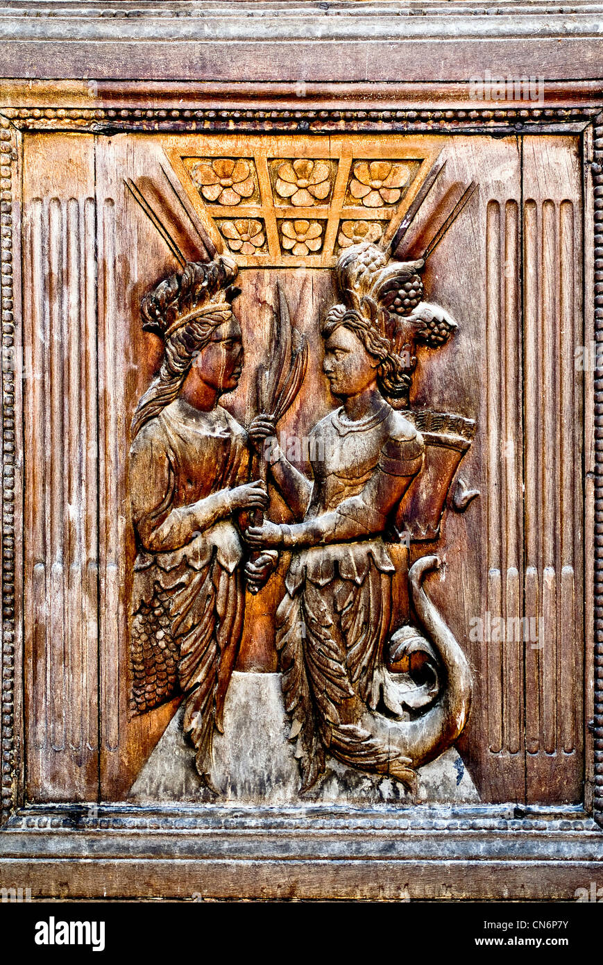 Europe Italy Abruzzo Teramo Cathedral portal Stock Photo