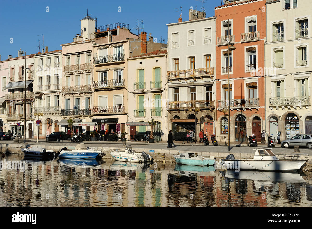 Sete Languedoc France city known for canals Stock Photo