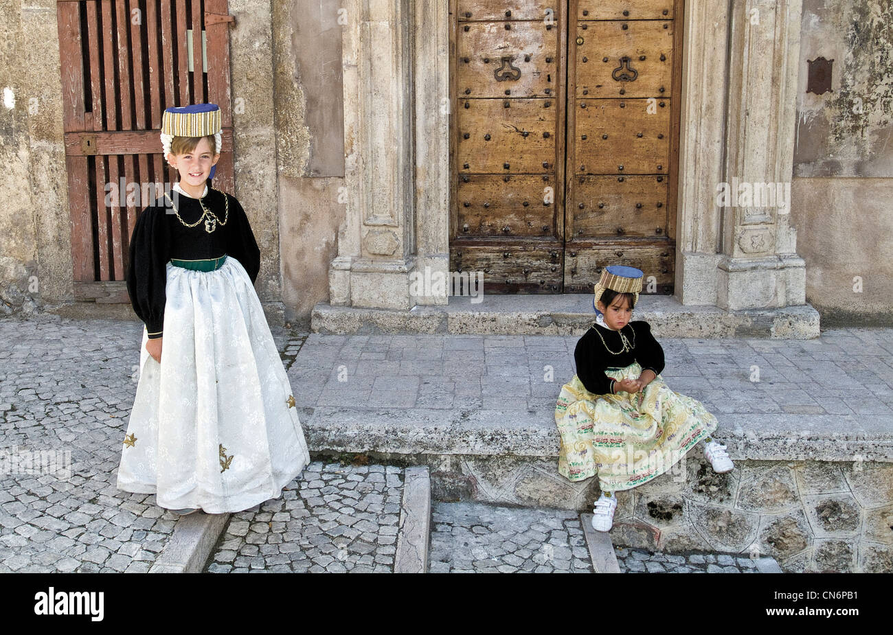 Italy Abruzzi, Province og Aquila Scanno  Traditional costumes Stock Photo