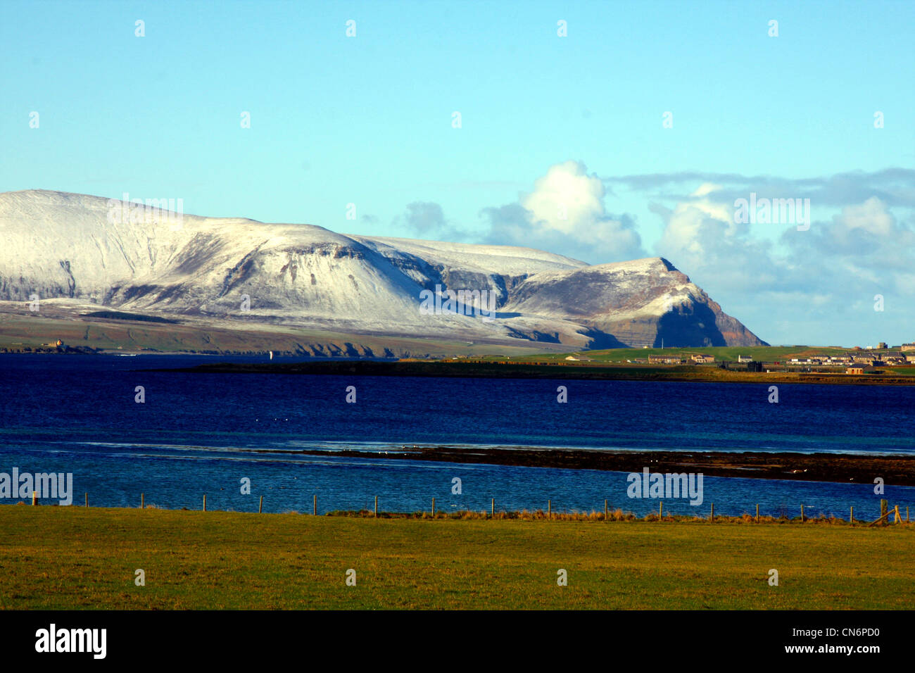 Snow Cover on the Hills of Hoy, Orkney, UK Stock Photo