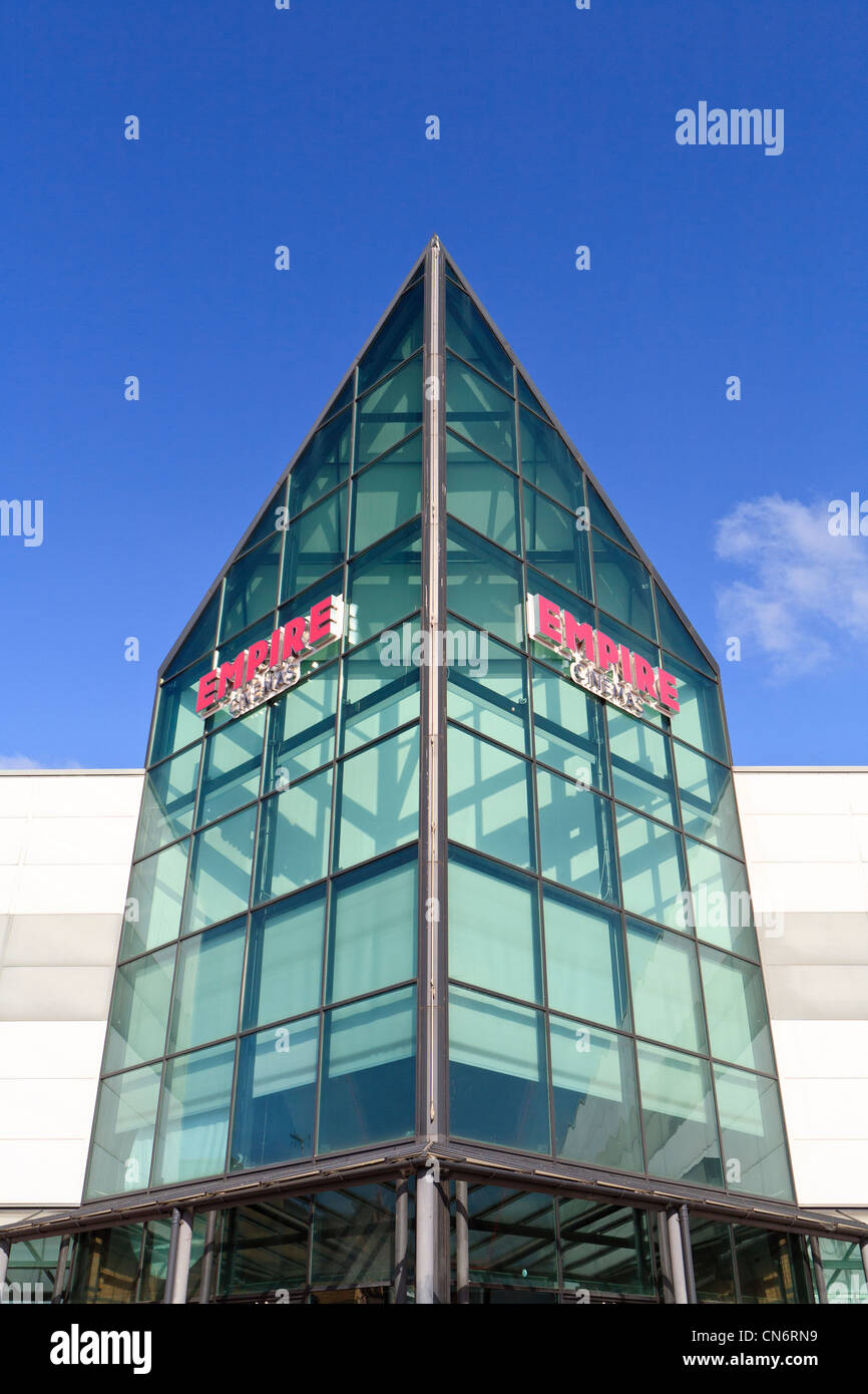 Glass structure above the entrance to Empire Cinema Stock Photo