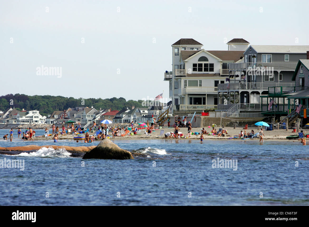 Waterfront houses in the Boston suburb of Hull, Massachusetts Stock