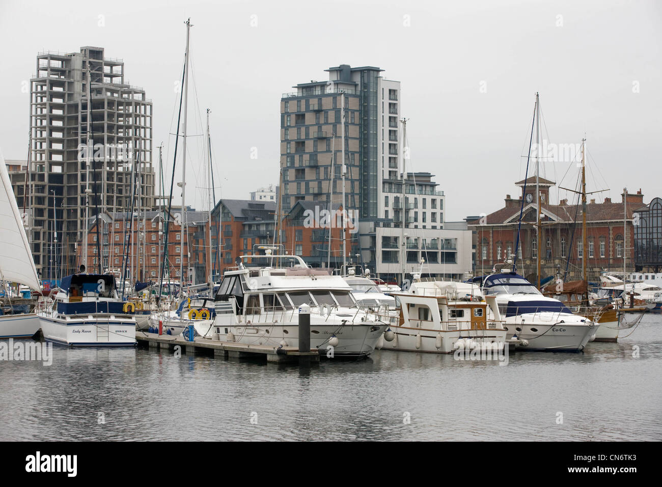 Ipswich's redeveloped waterfront and Neptune marina Stock Photo Alamy